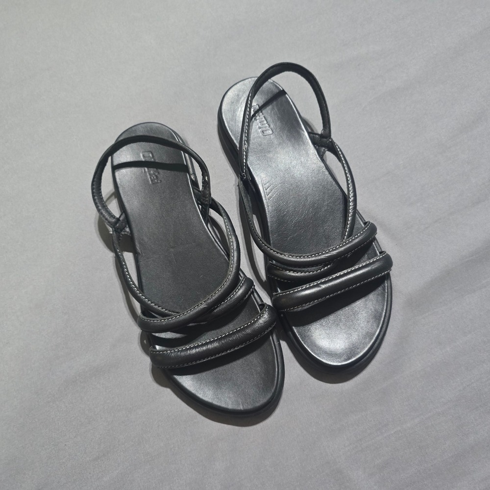 Olukai Tiare Strappy Sandals Women 10 Black Leather Multi-Strap 20515-4040